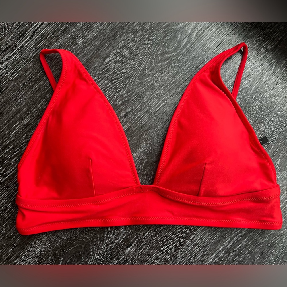 Jcrew Plunge V-neck Bikini Top Red M